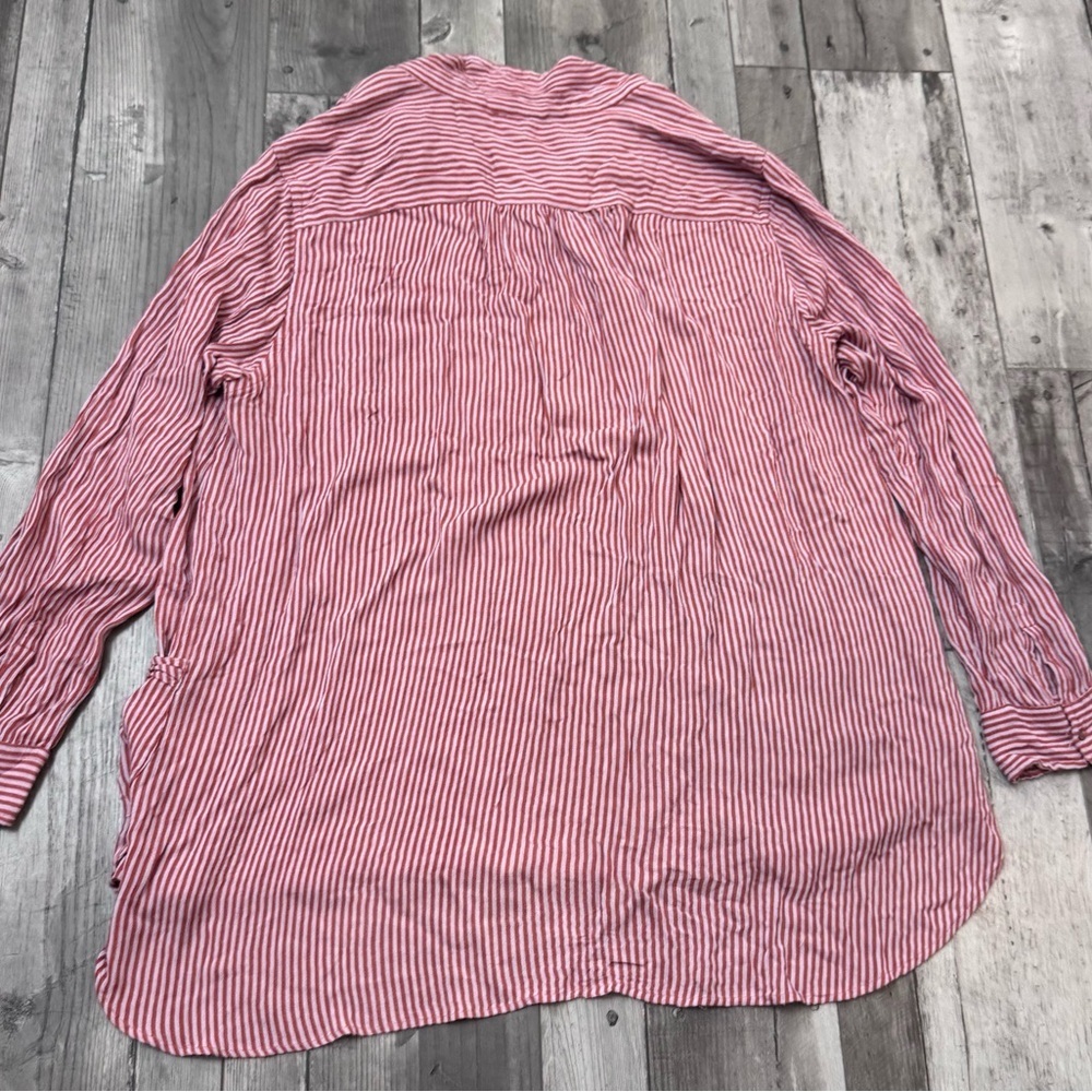 Free People FP One Viscose Oxford Shirt Oversized Button Up Boho Medium - Picture 4 of 6